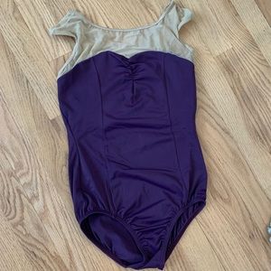 RETIRED BALLERINA SALE 🩰 Natalie Purple Sweetheart Neck Leotard with Nude Mesh